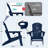 6-Piece Folding Adirondack Chair Set – All-Weather HDPE Outdoor Lounge Chairs with Cup Holders, Classic Firepit Seating for Patio, Backyard, Deck, or Garden-241080629