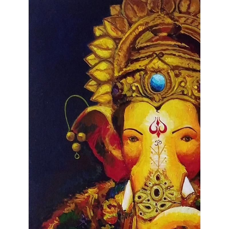 Lal Raha Chabja - Lord Ganesha | Acrylique sur toile | Par Antara Pain
