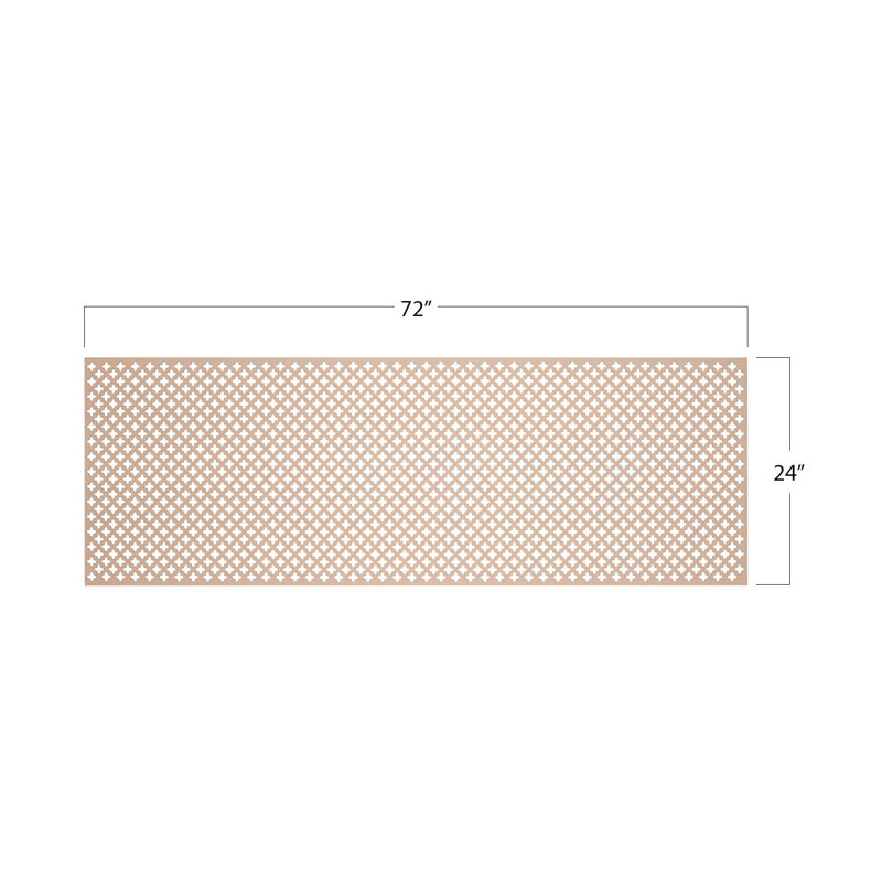 Panneau d'écran décoratif en MDF à peindre 72 po x 24 po - motif croisé non fini, 1/8 po d'épaisseur, insert perforé pour décoration murale, portes d'armoire, cloisons et cloisons, paquet de 5