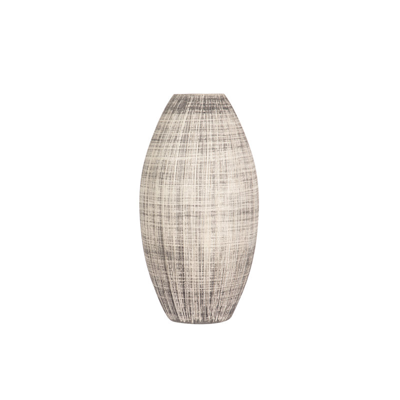 BROWN CERAMIC VASE, overall height- 30cm