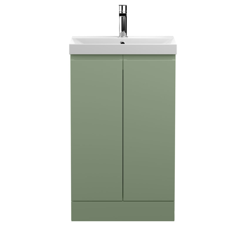 Urban 510mm Single Bathroom Vanity with Integrated Vitreous China Basin, Satin Green