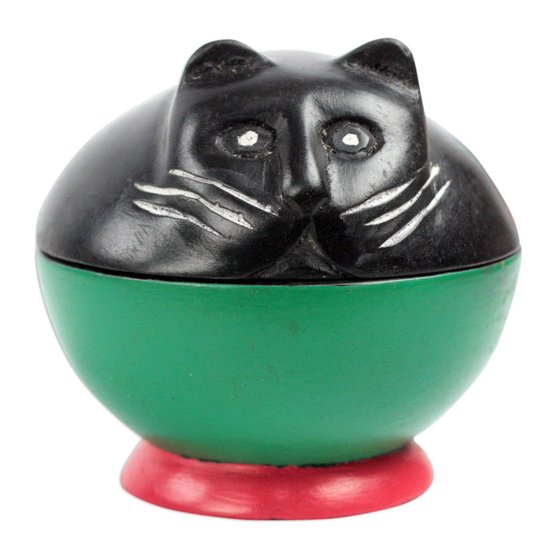 Pot décoratif en bois ludique chat Nathaly