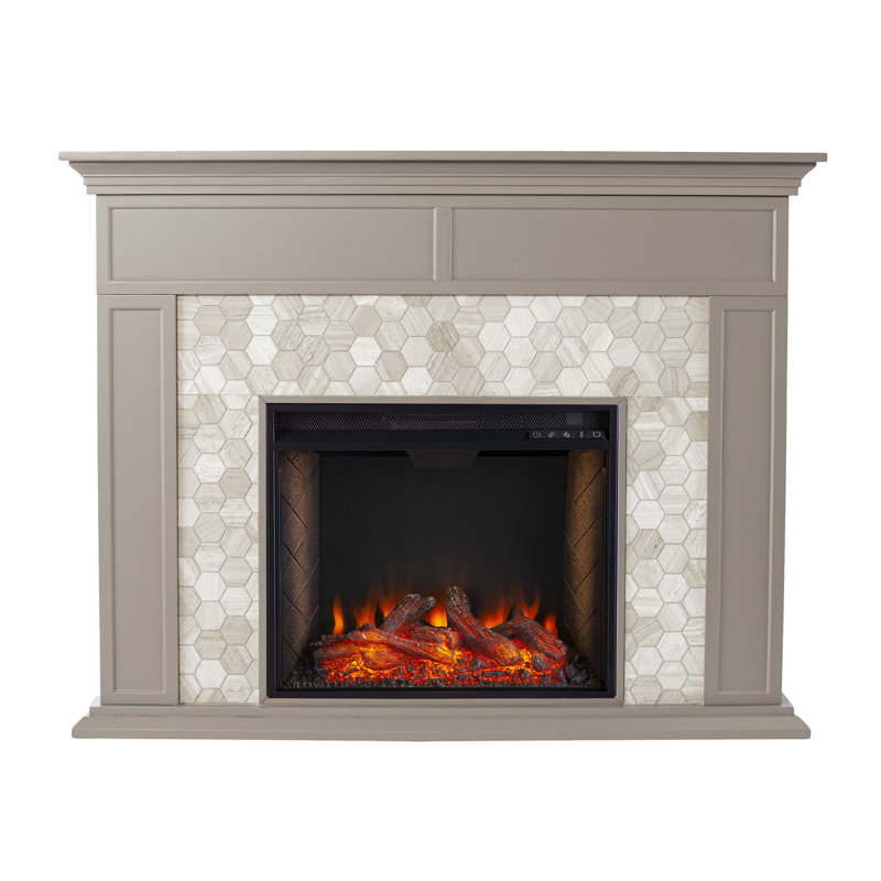 Torlington Marble Tiled Criss Cross Fireplace