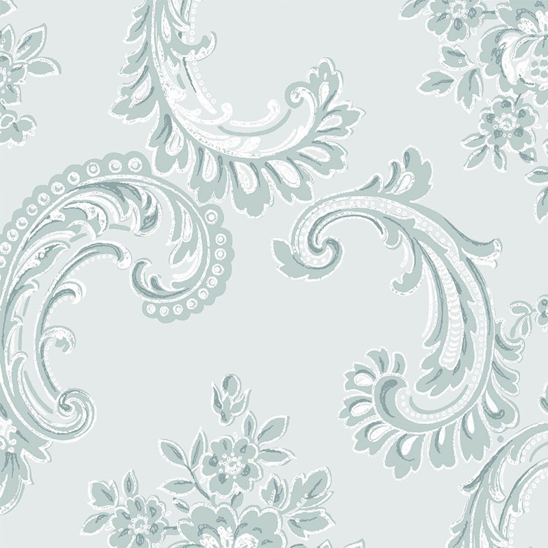 Rachel Ashwell Boudoir Beauty Pink Wallpaper, Green