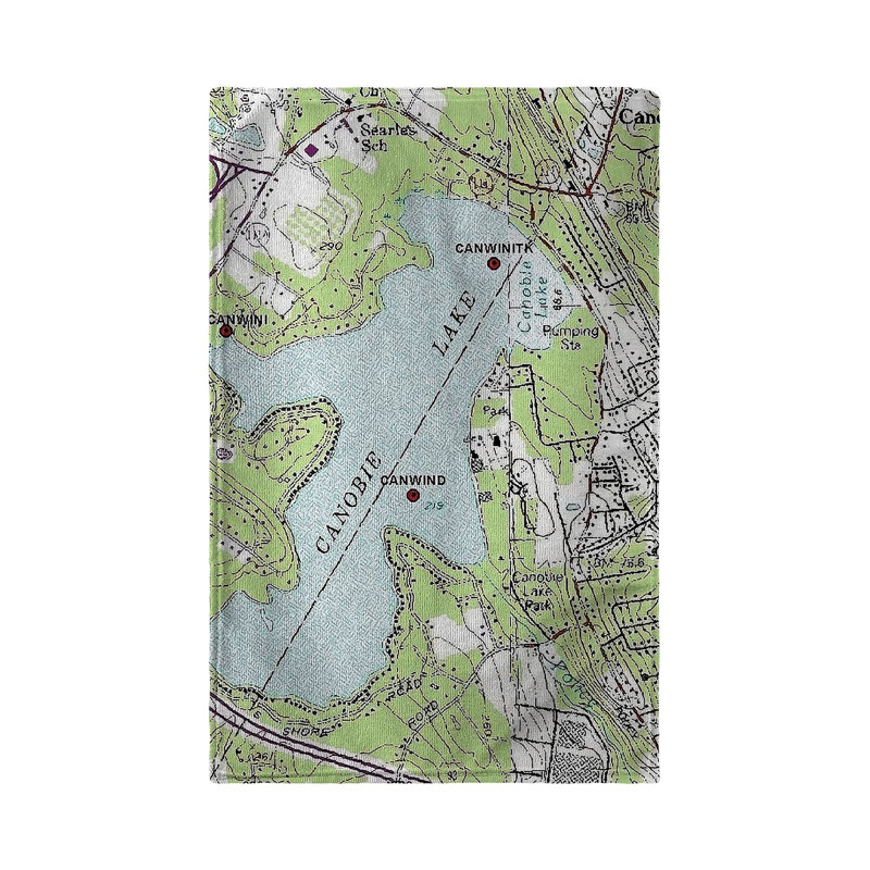 Serviette de thé à placage nautique canobie lake, nh
