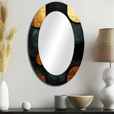 Geometric Art Decor Essential Forms I - Miroir mural moderne ovale