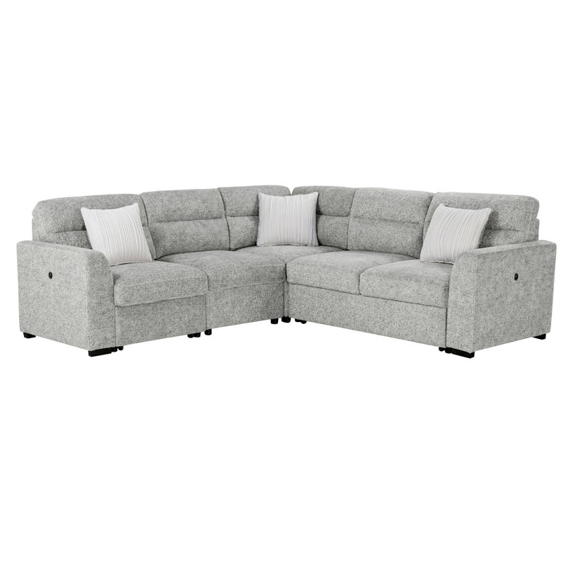 Sectional With 3 Pillows
