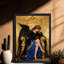Art mural rétro noir, "The Angel on the Throne", impressions de style gothique foncé-2074333251