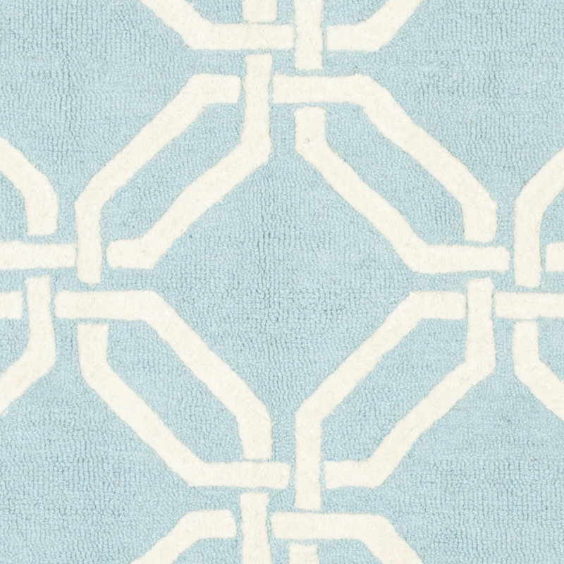 Deedgra Hand Tufted Wool Geometric Rug, Round 6'