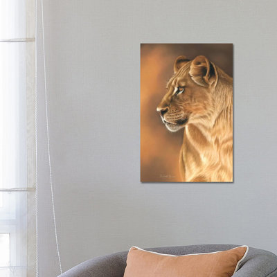 Lioness Portrait 1 Piece Wrapped Canvas Painting