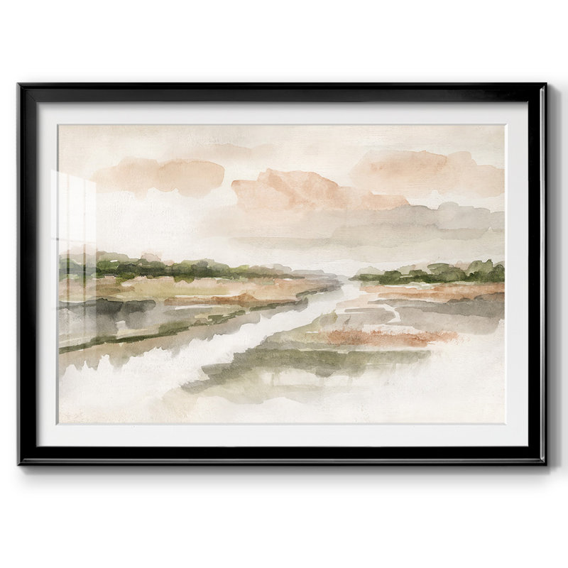 Moody Sunset encadrée, impression encadrée avec biseauté mat et verre, Noir, H 27 po x l 39 po x P 1,5 po