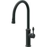 Davoli Pull-Down Kitchen Faucet with Button Sprayer - High Arc Spout