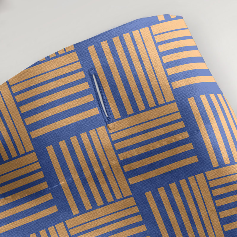 Rideau de douche simple basketweave rayures classic, Bleu / Orange