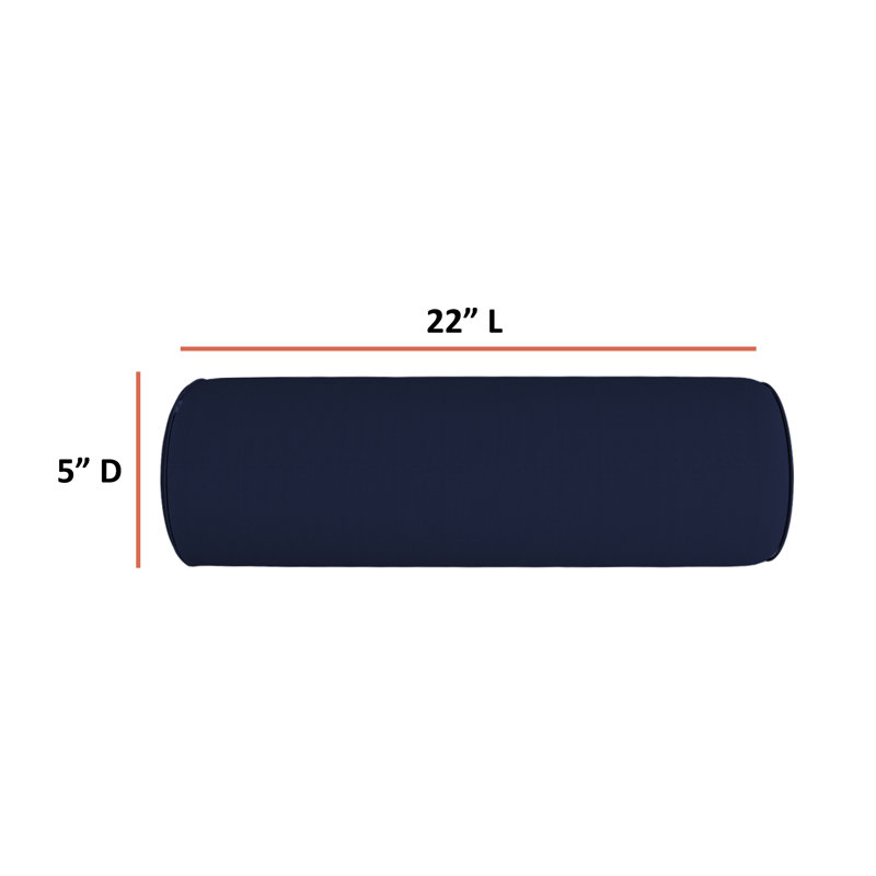 Round Cervical Roll Cylinder Bolster Cushion Cover, Ergonomic Design for Head Neck Back Spine Leg, 22" W x 5" D, Charcoal
