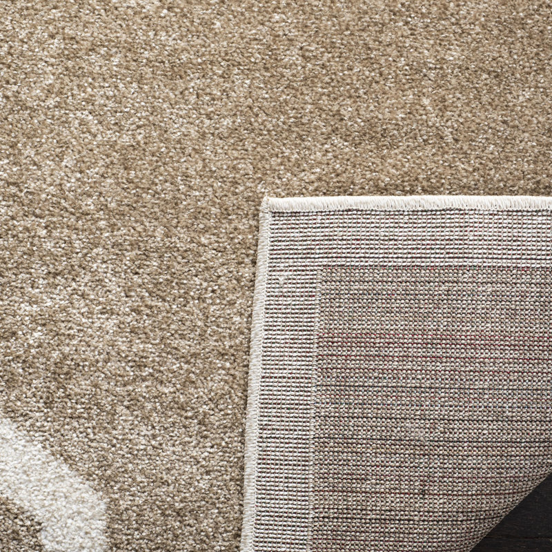 Tapis d'intérieur blé / beige à motif géométrique Ammundsen, Rectangle 2 pi 6 po x 4 pi