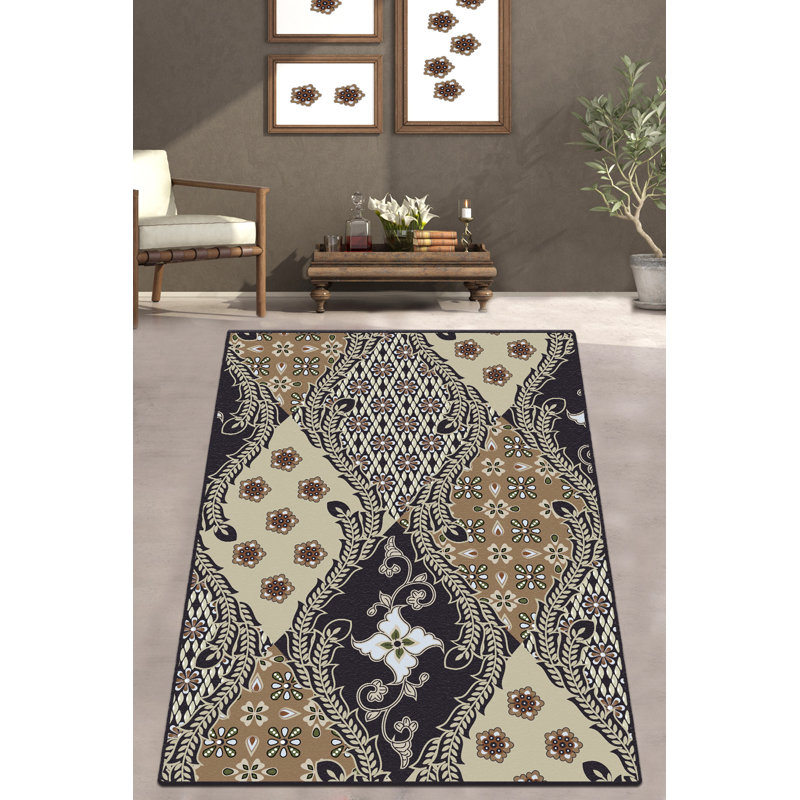 Premium Ecru Hall Carpet, 47.2 x 59.1 inches | 100% Polyester, 0.16 in Pile Height, 0.39 in Total Thickness | Antibacterial, Non-Slip Underside, Machine Washable | Perfect for Living Room, Bedroom & Entryways