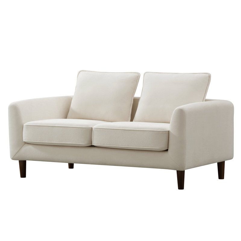 57" W chenille loveseat, Cream