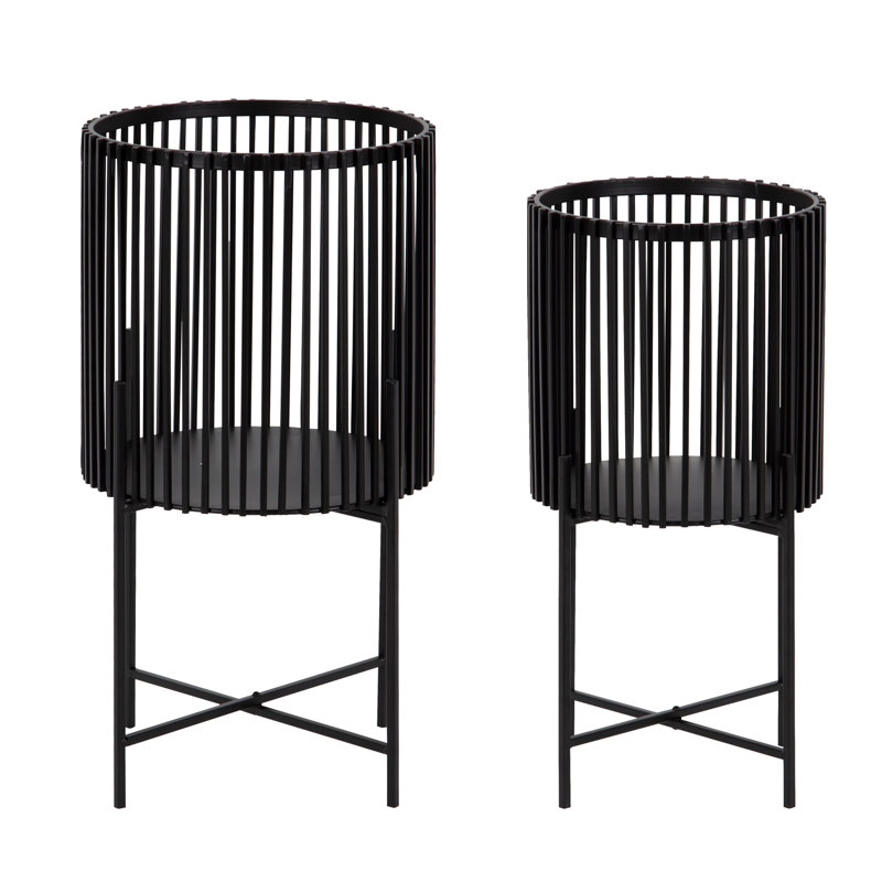 Support pour plante 2 pièces Deidra, Noir