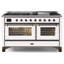 Cuisinière à gaz double autoportante 60 po 5,02 pi³ avec plaque chauffante Majestic II-48279830-48279823