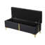 Ensemble de chambre à coucher avec lit plateforme tapissier, rangement hydraulique et repose-pieds de rangement noir, pieds en métal-66448462