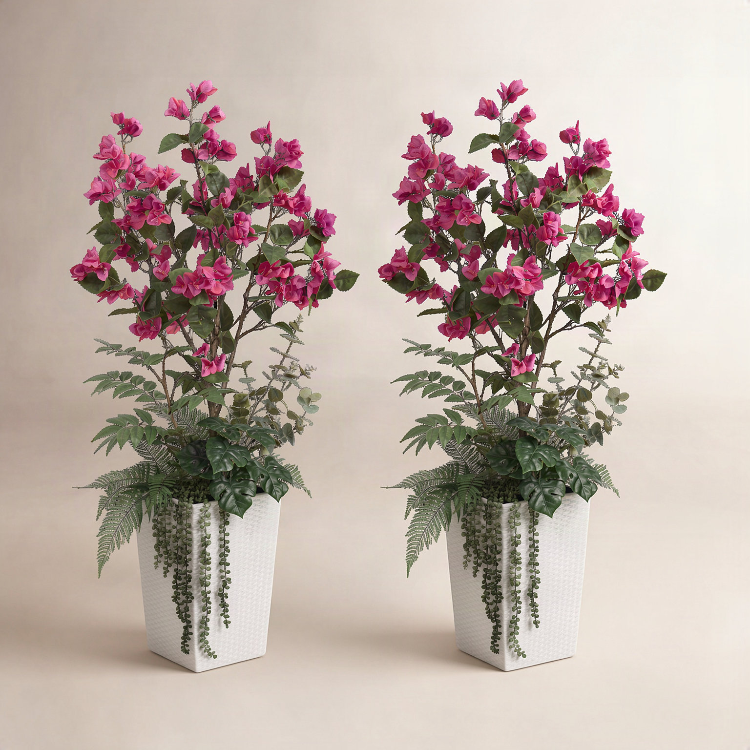 Adcock 48" Bougainvillea Tree in Planter, 2, White
