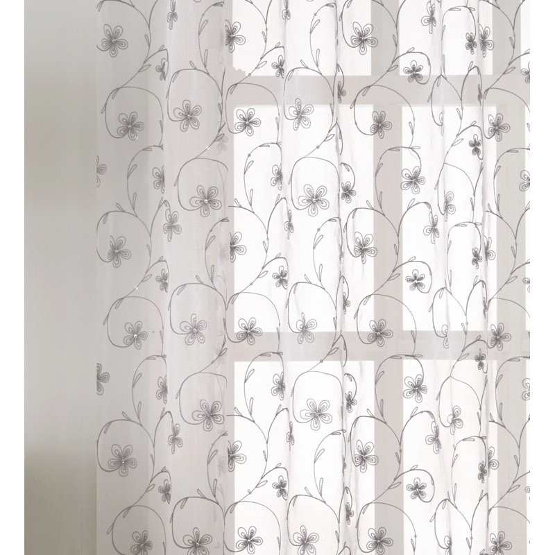 Rockridge Sheer Curtain Pair, White, 140cm Width x 122cm Drop