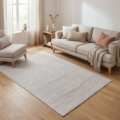 Carmel Modern Striped Cream/Beige Area Rug