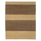 Supai Wool Striped Area Rug in Beige/Brown/|Orange