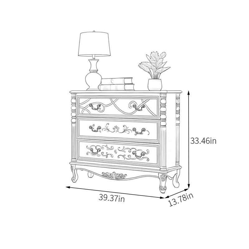 Painted Roman column drawer accent chest