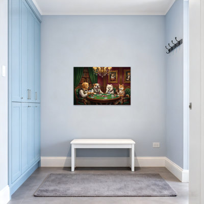 Animals Dogs Playing Poker In Elegant Room