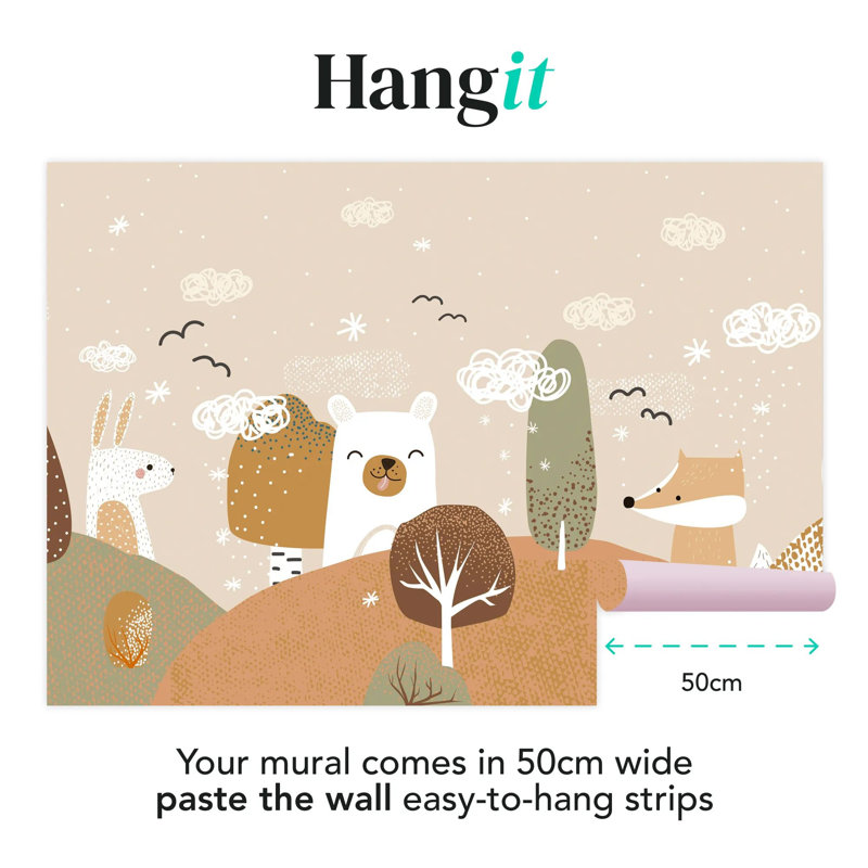 Superfresco Easy Scandi Animals Print To Order Mural, Red