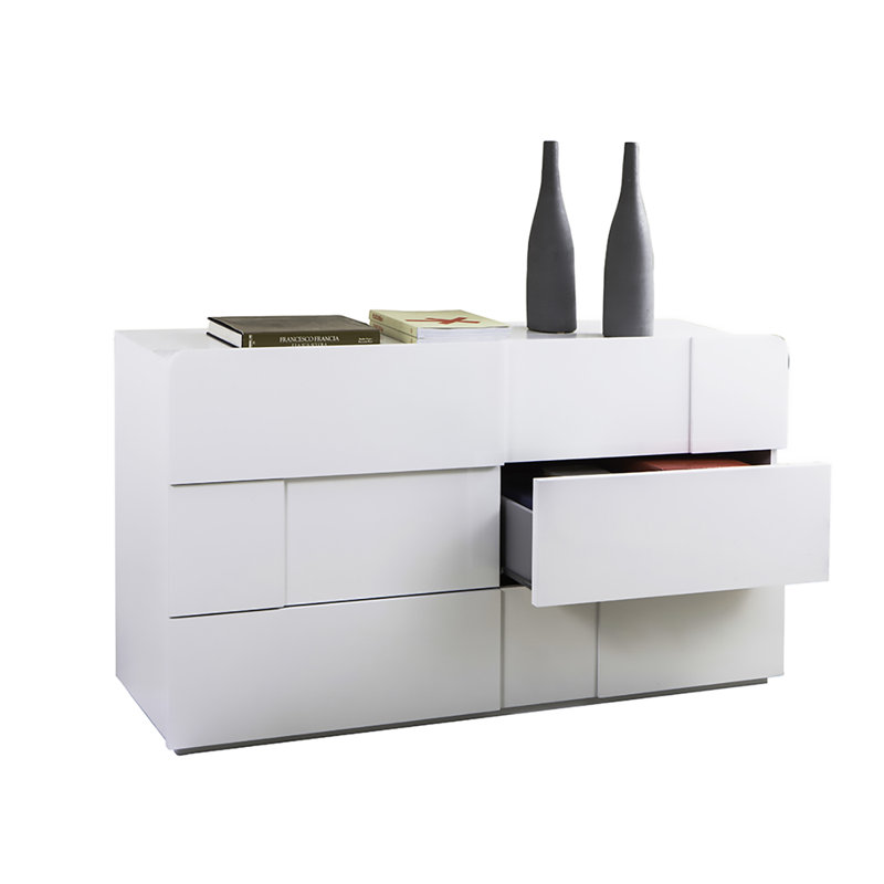 Arcora 142 cm W Chest of 6 Drawers, White