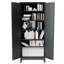 Armoire de cuisine 75 po en métal noir avec 5 tablettes réglables (capacité de 180 lb), armoire de cuisine autoportante avec tablettes réglables, vaisselle dans la cuisine, garde-manger, salle à manger