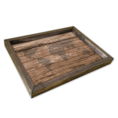 Plateau de service élégant, 100% panneau de fibres à densité moyenne et cadre en bois de pin, 11,8 po x 15,7 po | Panneau de fibres à densité moyenne durable de 2,7 mm avec bois de pin robuste de 0,67 po x 1,4 po | Parfait pour recevoir, déjeuner au lit ou décoration intérieure | Design élégant et fonctionnel