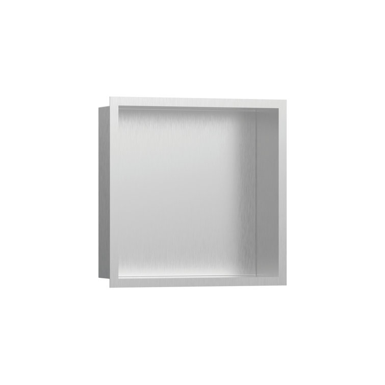 XtraStoris Individual Wall Niche Brushed Stainless Steel with Design Frame 15.38" x 15.38" x 4"