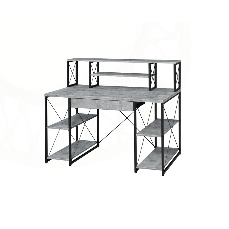 All-Purpose Gray Finish Writing Mata with Spacious Work Surface and Modern Design, Perfect for Home and Office Use., Gray