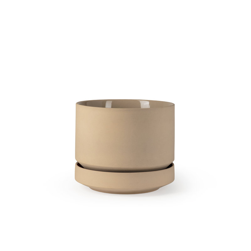 Pot à fleurs en céramique Byer, Avoine, H 7,5 po x l 8,75 x P 8,75