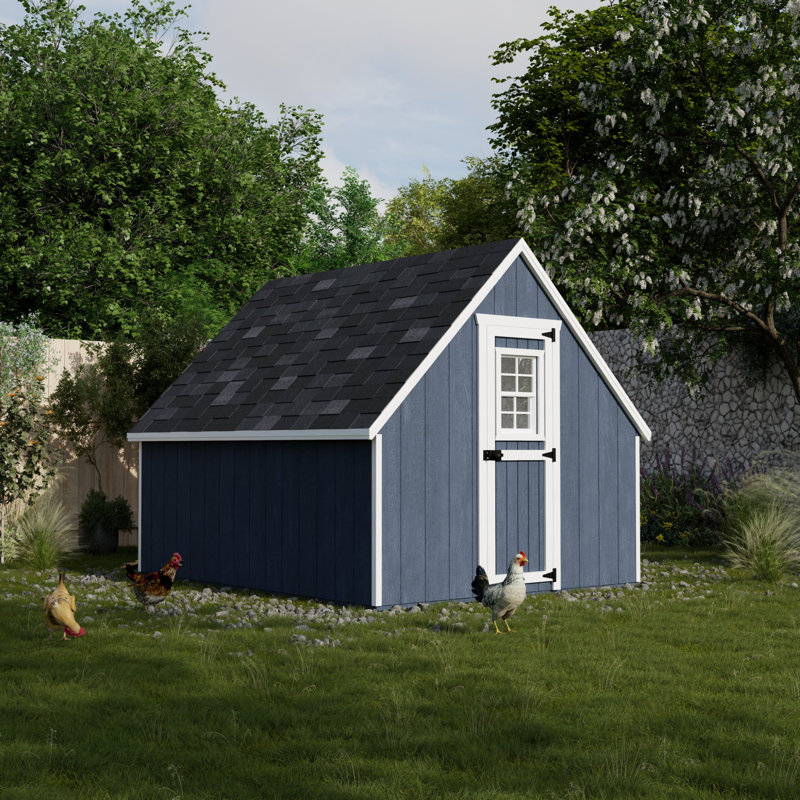 Red and White A-Frame Wooden Chicken Coop Kit