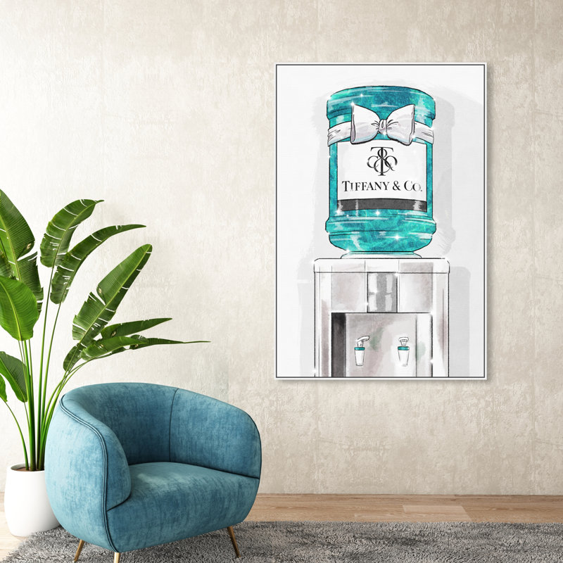 Bijou de watercooler - impression, Cadre blanc, H 54 po x l 36 po