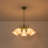 Modern Floral Chandelier Collection, Green Metal Flower Pendant with Hand-Pleated Glass Shades, Adjustable Height 15-95", Sloped Ceiling Compatible-1395930942-1395930939