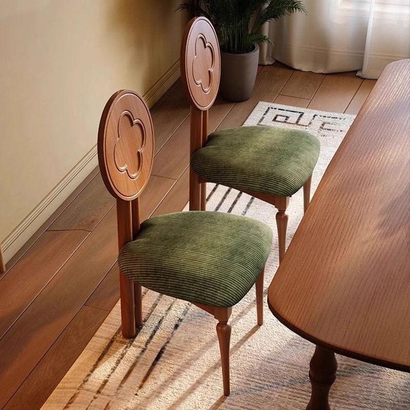 Brown Green Solid back side Chair(Set of 2)