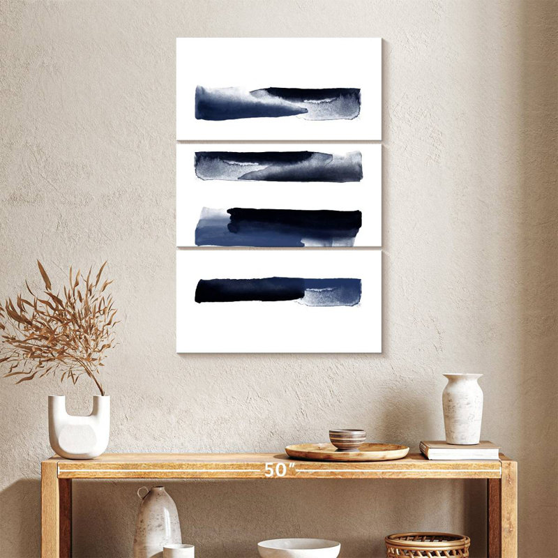 Coups d'aquarelle bleu marine Avery, H 38 po x l 24 po