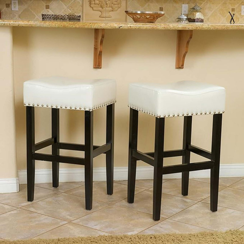 Tabouret de comptoir sans dossier, ensemble de 2, Blanc