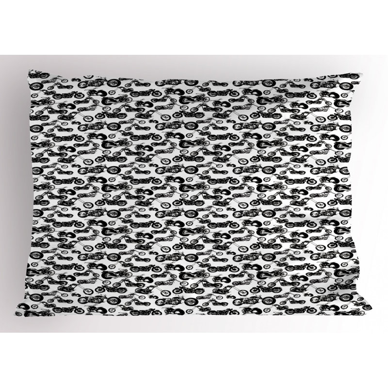 Motorcycle Polyester Sham Set, Twin