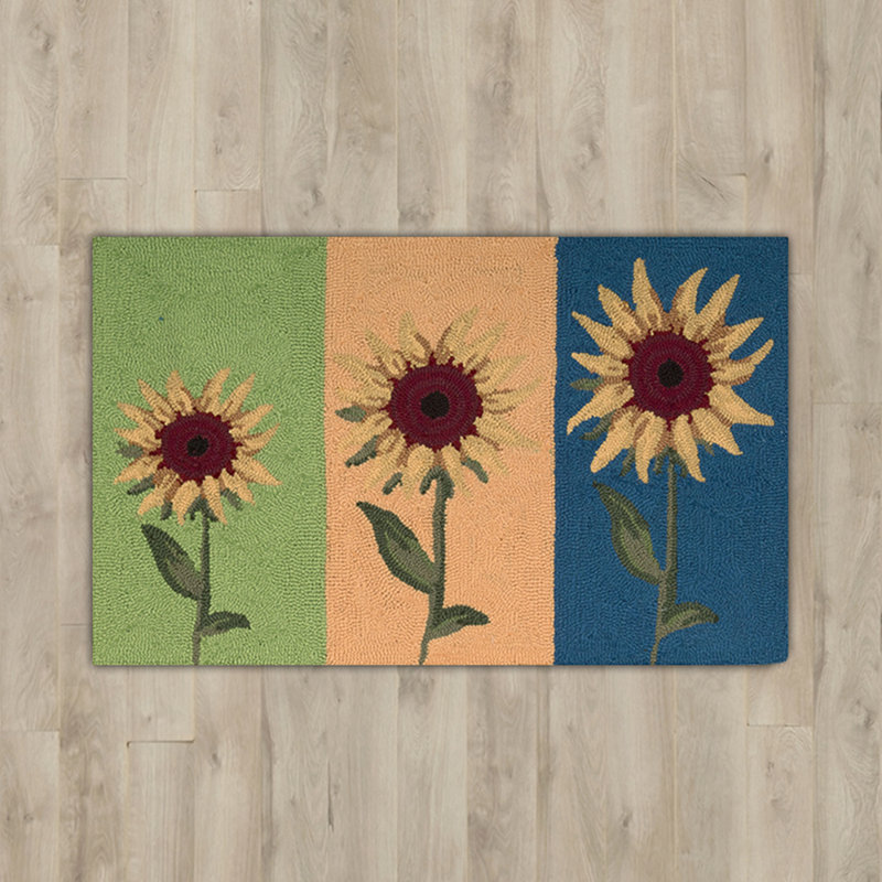 Tapis vert / bleu Stella Sunflowers