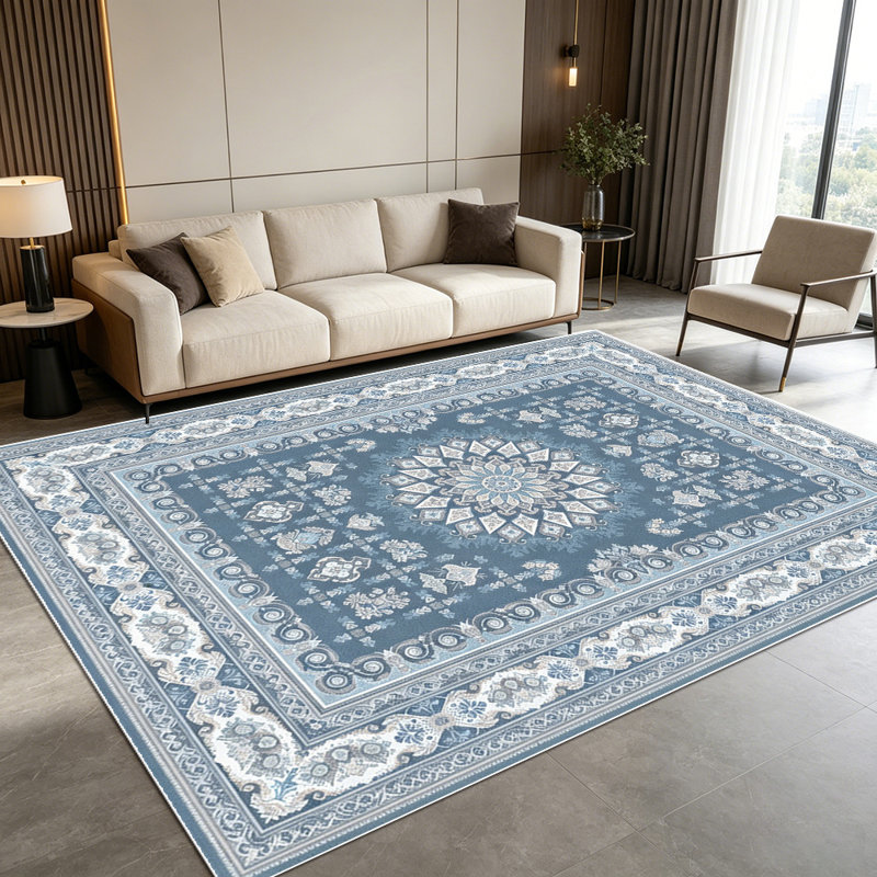 1PC Vintage Persian Medallion Bordered area rugs for Living Room, Soft and Comfortable, easy-to-maintain, machine washable Indoor floor mat, Under Table Farmhouse suitable for dining room, bedroom, entryway, home office, kitchen, hallway.