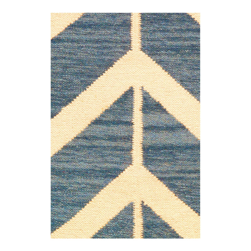 Canvello Handmade Blue Modern Hand Knotted Rug - 4' X 6'