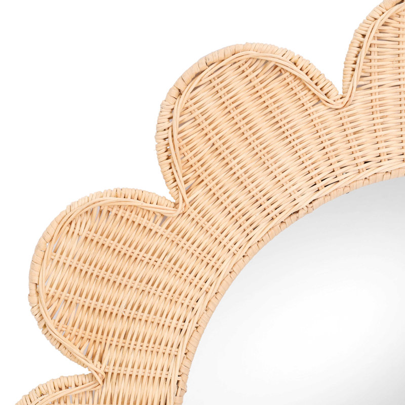 Miroir rond Coralie, Naturel