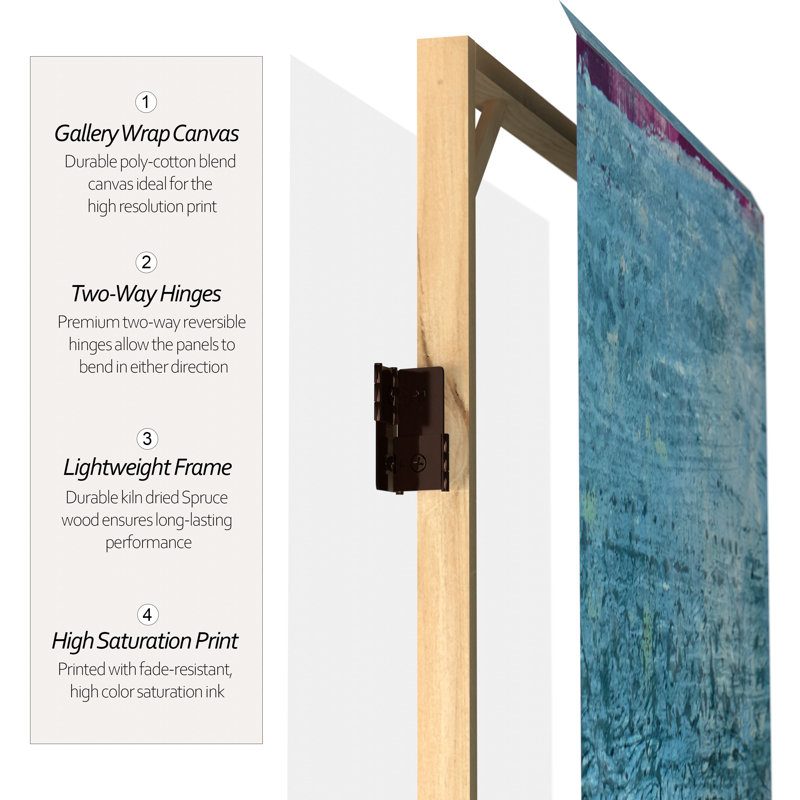 Sydney Abstract Arts Folding Screen, Blue Horizon