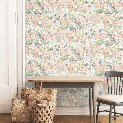 Removable Peel And Stick Wallpaper - Boho Pink Floral Vinyl Contact Paper For Walls, Cabinets, Furniture | Self-Adhesive, Renter-Friendly, Easy DIY Application
